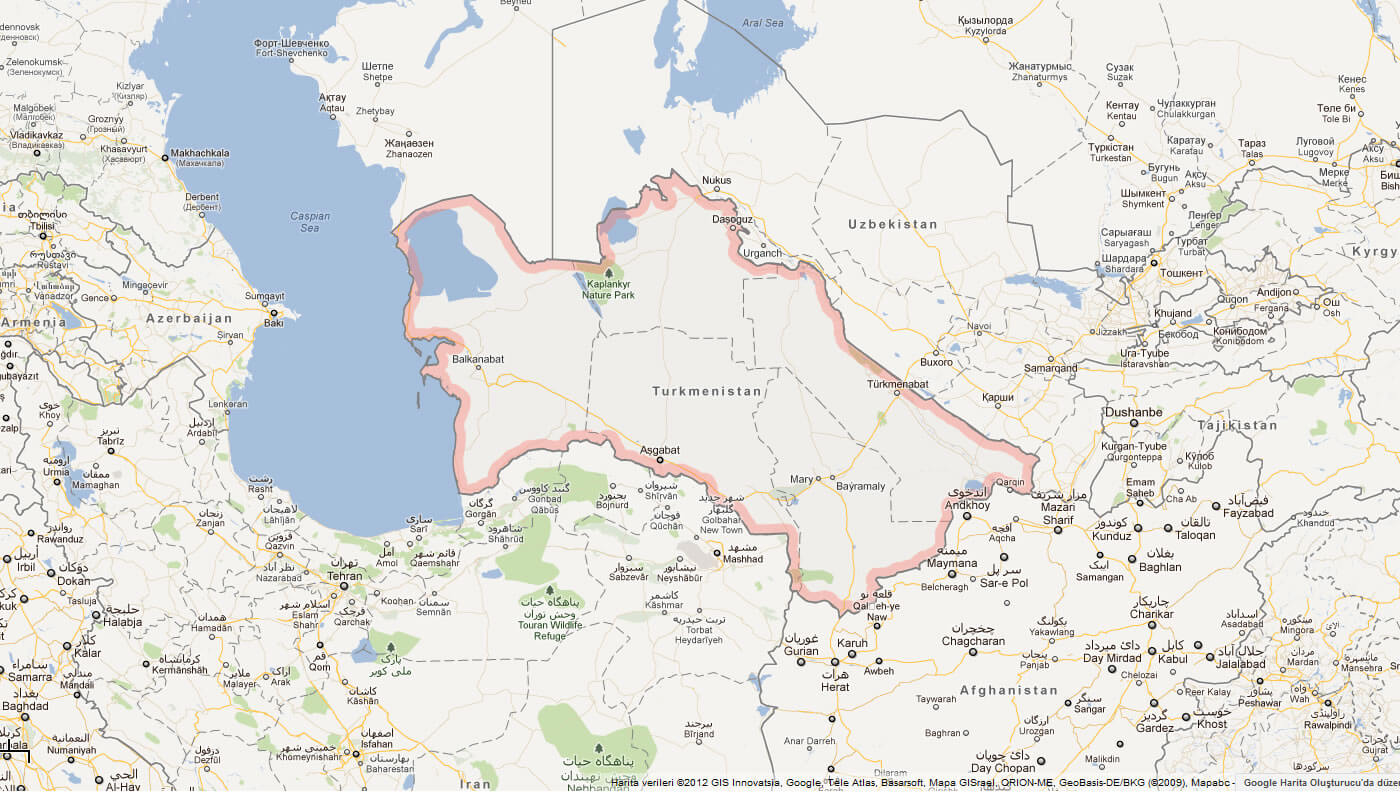 map of turkmenistan